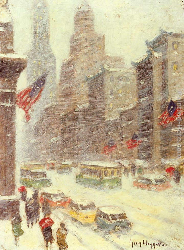 Mid-Town Storm painting - Guy Carleton Wiggins Mid-Town Storm art painting